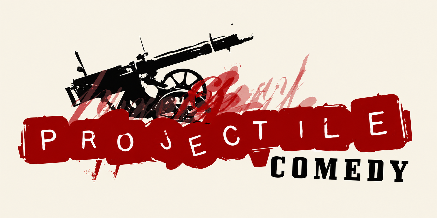 Projectile Comedy vintage logo