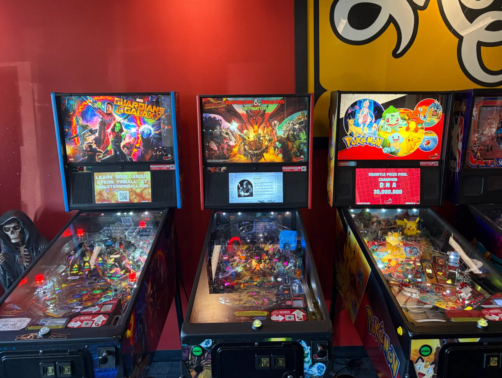 Guardians of the Galaxy, Dungeons & Dragons and Pokémon pinball machines